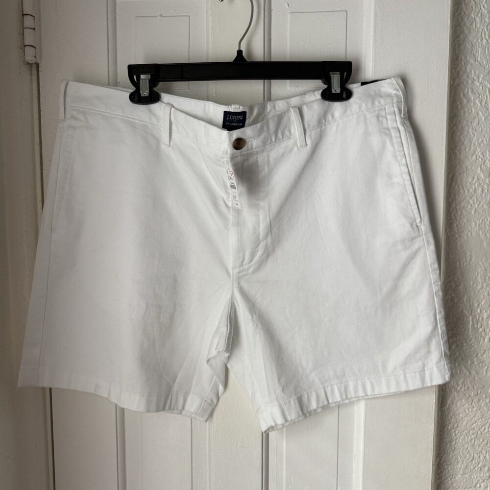 NWT J Crew 7” Flex Chino Short In White Size 40